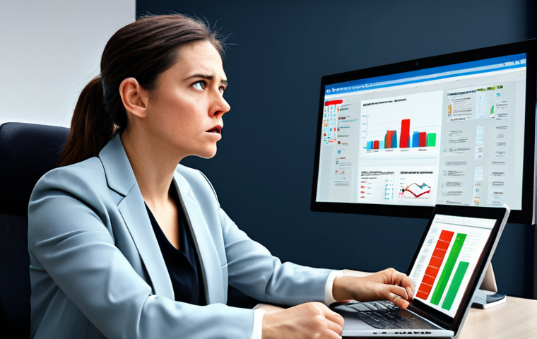 A professional businesswoman with a perplexed expression, fully clothed in a modest business suit, sitting at a desk in a chaotic digital workspace. Multiple open laptop screens and tablets display fragmented, conflicting, and unverified information, symbolizing superficial information consumption and the pitfalls of information junk food. The background is a modern office. Perfect anatomy, correct proportions, natural pose, well-formed hands, proper finger count, natural body proportions, safe for work, appropriate content, fully clothed, professional, high quality, realistic.
