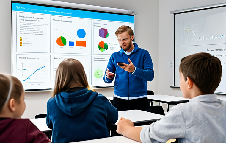 Modern Swedish Classroom with AI Integration**
"A bright and modern Swedish classroom. Students are collaborating on a project, using tablets and a smartboard displaying AI-generated data visualizations. Teacher is facilitating the discussion. The scene emphasizes collaborative learning and responsible technology use. Focus on a positive and inclusive learning environment. Fully clothed students in appropriate attire. Safe for work, professional, family-friendly, perfect anatomy, correct proportions, natural pose, well-formed hands, proper finger count, natural body proportions."
**